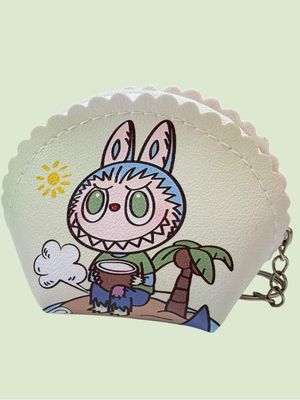 Kids Cute Bunny Shell Coin Purse - White & Pastel